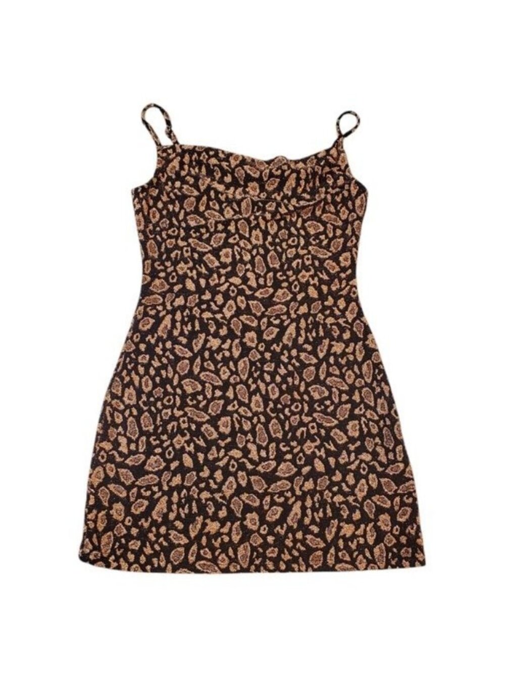 Forever 21 Womens Cheetah Metallic Bodycon Mini Dress Small
